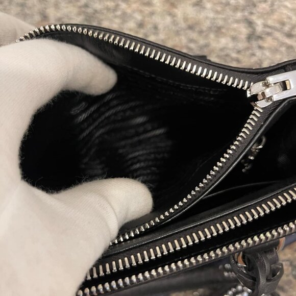 Prada Satin Crystal Mini Galleria Double Zip Tote Metal in Box SPB-JB 334867 - Picture 9 of 12